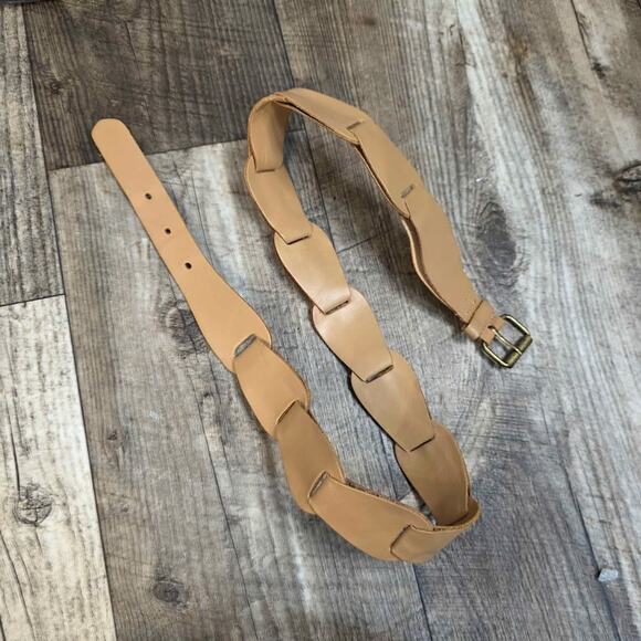 Vintage Leather Belt Tan Boho Woven Western Minimalist Fisherman Core Old Money main image 10